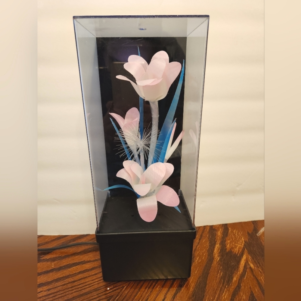 Vintage Fiber Optic Multi Color Changing Flower Lamp